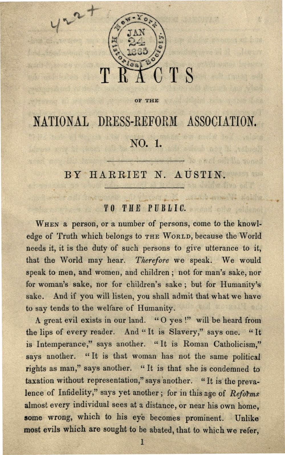 From American Pamphlets, 1820-1922.