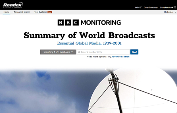 BBC monitoring product interface
