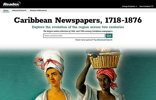 Caribbean Newspapers interface