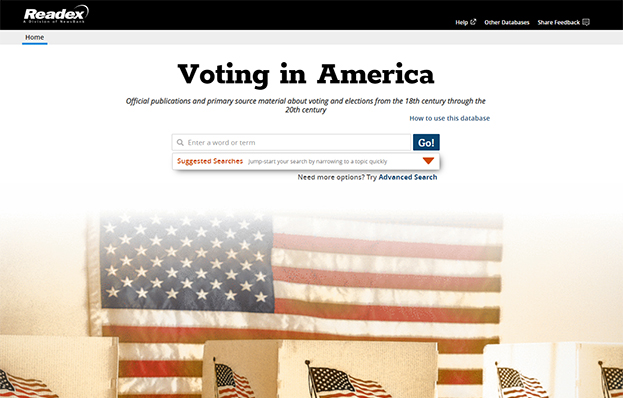 Voting in America interface